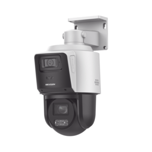 Camara PTZ IP 4 Megapixeles con Cámara Panoramica 4 Megapixeles | 4X Zoom | Dual Light (40 mts IR + 30 mts Luz Blanca) | Incluye Base para Techo o Pared.